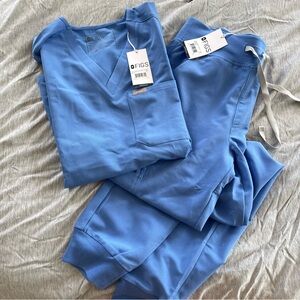 NWT High Waisted Figs Set Celi Blue Set. XS